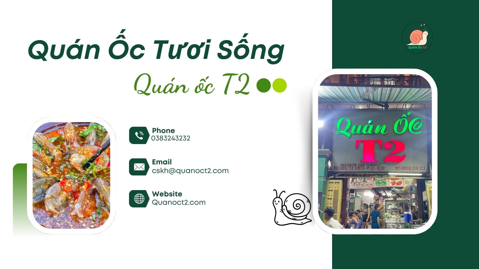 Quán ốc tươi sống giá bình dân, chế biên đa dạng hương vị, phù hợp mọi khách hàng