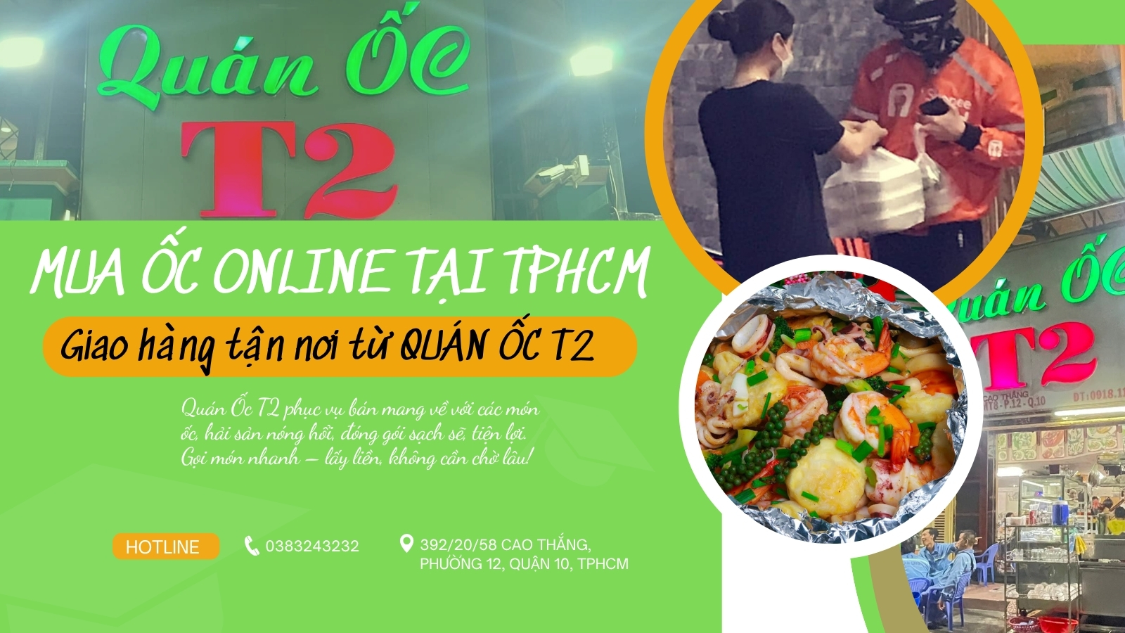 Mua ốc online- Quán ốc T2 giao hàng tận nhà