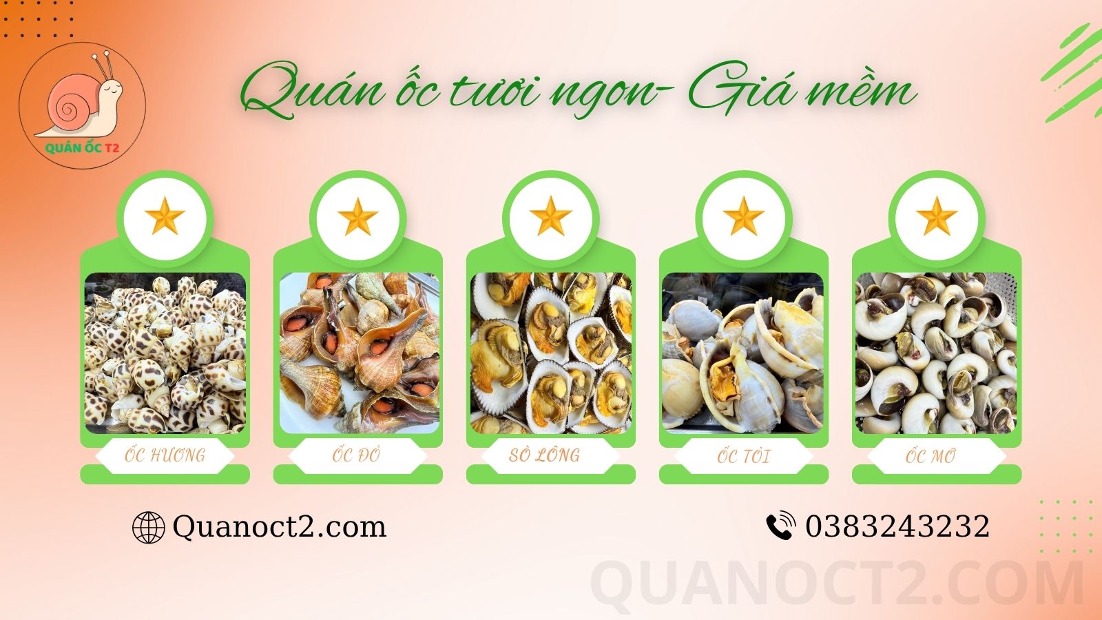 Quán ốc tươi ngon- Giá bình dân