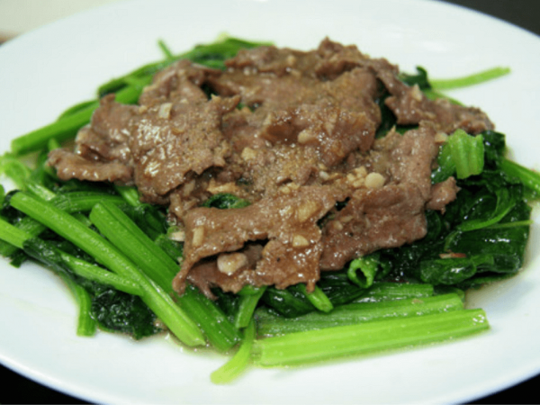 Rau cải xào bò