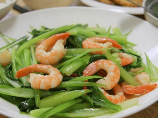 Rau cải xào hải sản